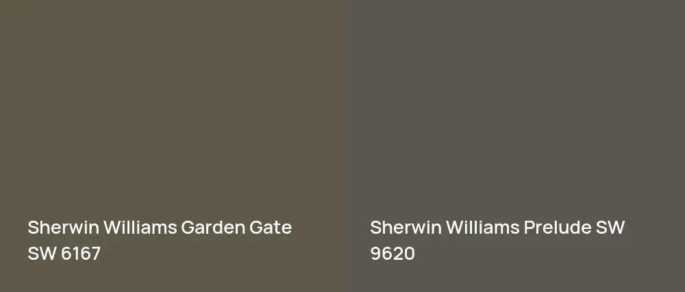 Sherwin Williams Garden Gate SW 6167 vs Sherwin Williams Prelude SW 9620