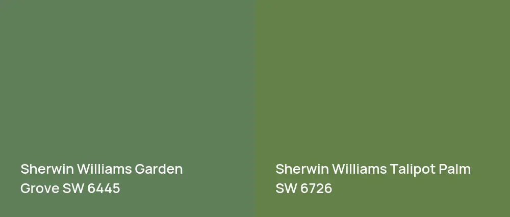Sherwin Williams Garden Grove SW 6445 vs Sherwin Williams Talipot Palm SW 6726