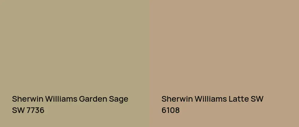 Sherwin Williams Garden Sage SW 7736 vs Sherwin Williams Latte SW 6108