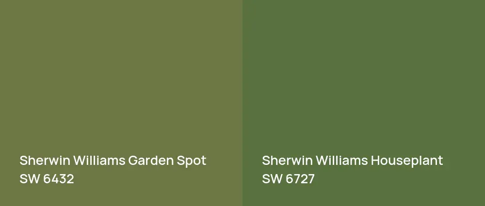 Sherwin Williams Garden Spot SW 6432 vs Sherwin Williams Houseplant SW 6727