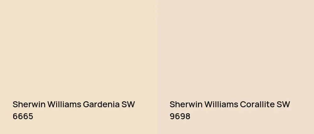 Sherwin Williams Gardenia SW 6665 vs Sherwin Williams Corallite SW 9698