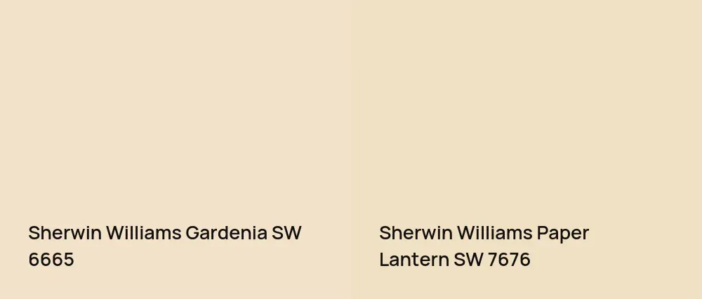Sherwin Williams Gardenia SW 6665 vs Sherwin Williams Paper Lantern SW 7676