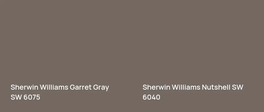 Sherwin Williams Garret Gray SW 6075 vs Sherwin Williams Nutshell SW 6040