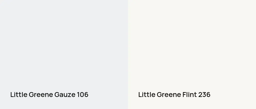 Little Greene Gauze 106 vs Little Greene Flint 236
