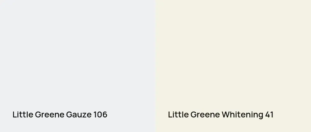 Little Greene Gauze 106 vs Little Greene Whitening 41