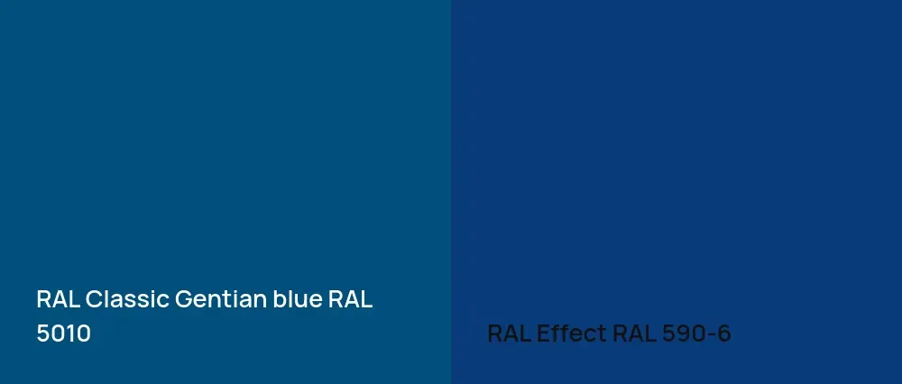 RAL Classic  Gentian blue RAL 5010 vs RAL Effect  RAL 590-6