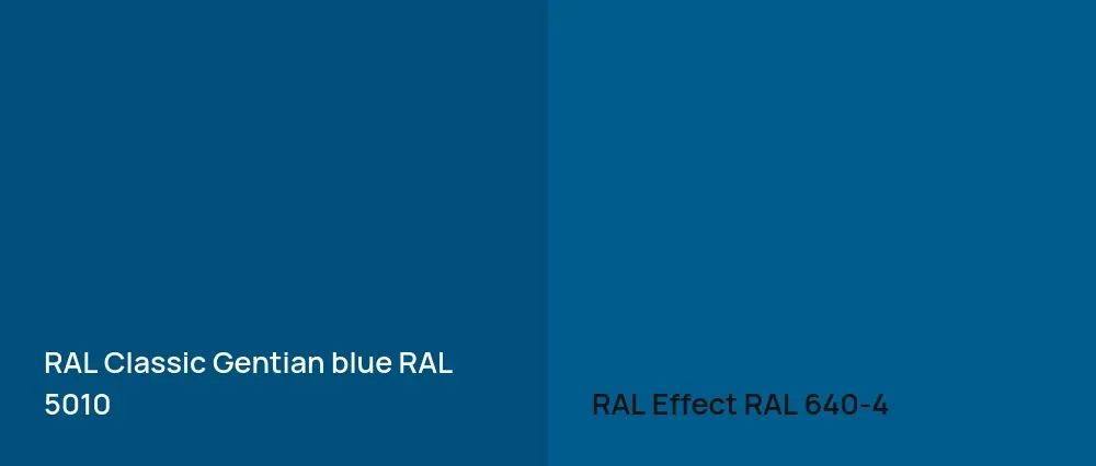 RAL Classic  Gentian blue RAL 5010 vs RAL Effect  RAL 640-4
