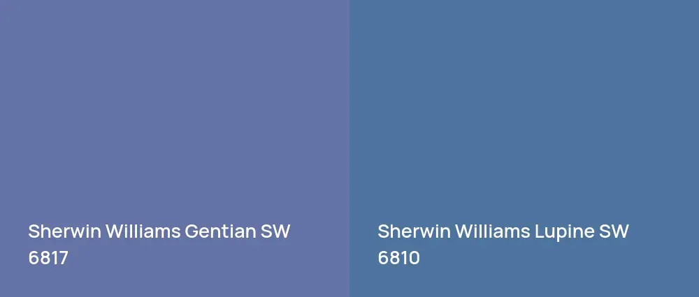 Sherwin Williams Gentian SW 6817 vs Sherwin Williams Lupine SW 6810
