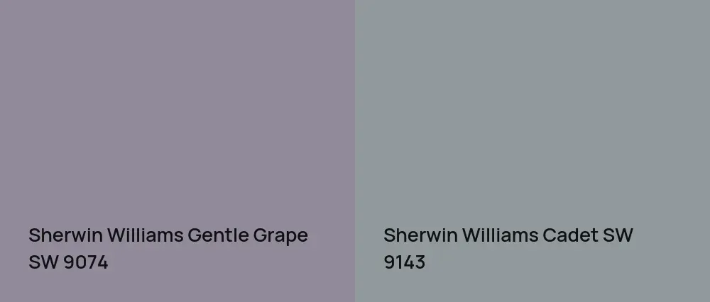 Sherwin Williams Gentle Grape SW 9074 vs Sherwin Williams Cadet SW 9143