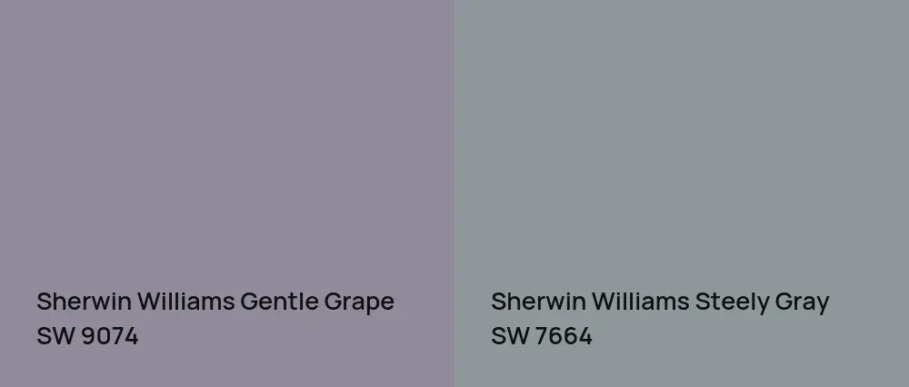 Sherwin Williams Gentle Grape SW 9074 vs Sherwin Williams Steely Gray SW 7664