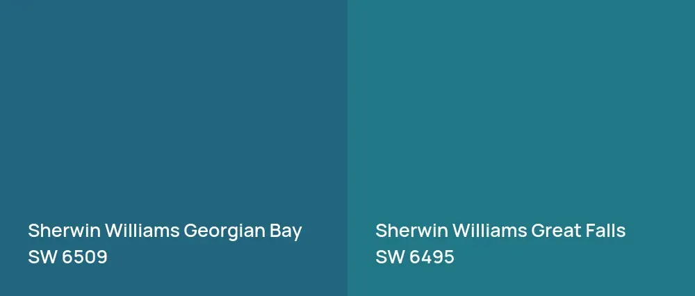 Sherwin Williams Georgian Bay SW 6509 vs Sherwin Williams Great Falls SW 6495