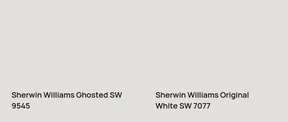 Sherwin Williams Ghosted SW 9545 vs Sherwin Williams Original White SW 7077