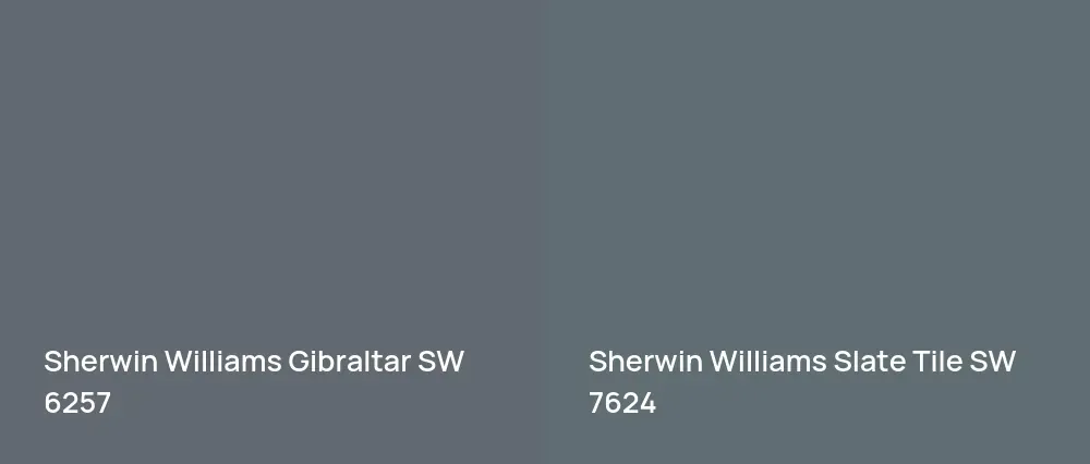 Sherwin Williams Gibraltar SW 6257 vs Sherwin Williams Slate Tile SW 7624