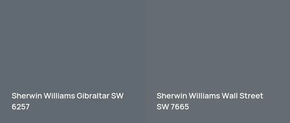 Sherwin Williams Gibraltar SW 6257 vs Sherwin Williams Wall Street SW 7665