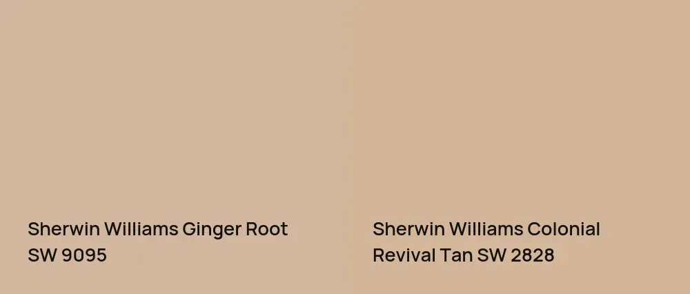 Sherwin Williams Ginger Root SW 9095 vs Sherwin Williams Colonial Revival Tan SW 2828