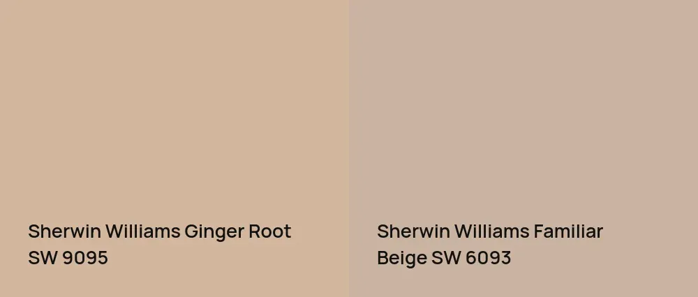 Sherwin Williams Ginger Root SW 9095 vs Sherwin Williams Familiar Beige SW 6093