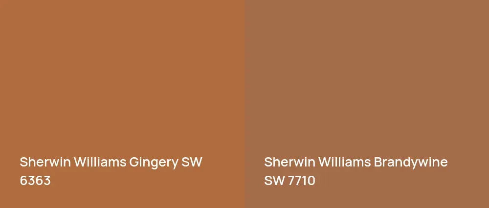 Sherwin Williams Gingery SW 6363 vs Sherwin Williams Brandywine SW 7710
