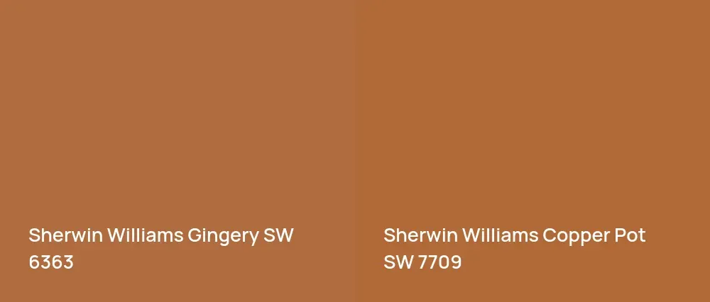 Sherwin Williams Gingery SW 6363 vs Sherwin Williams Copper Pot SW 7709