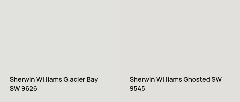 Sherwin Williams Glacier Bay SW 9626 vs Sherwin Williams Ghosted SW 9545