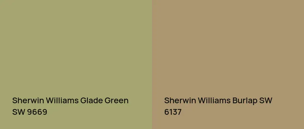 Sherwin Williams Glade Green SW 9669 vs Sherwin Williams Burlap SW 6137