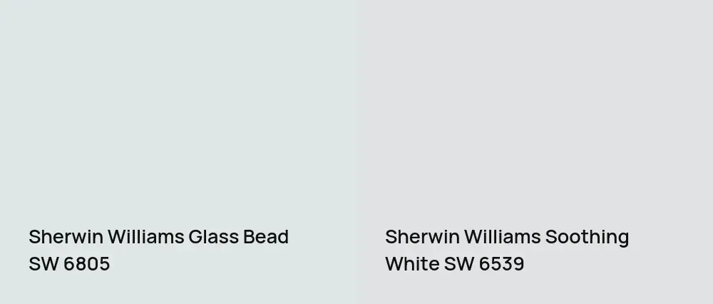 Sherwin Williams Glass Bead SW 6805 vs Sherwin Williams Soothing White SW 6539