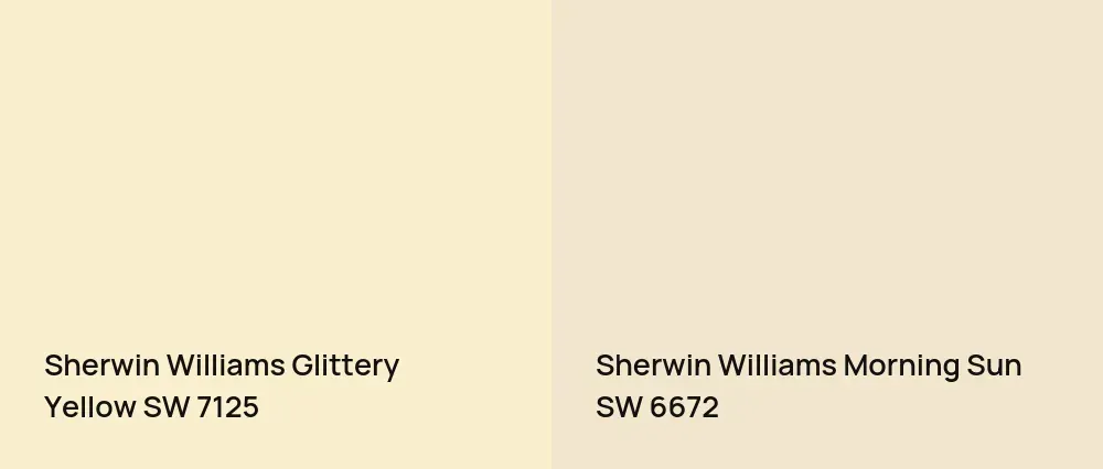 Sherwin Williams Glittery Yellow SW 7125 vs Sherwin Williams Morning Sun SW 6672