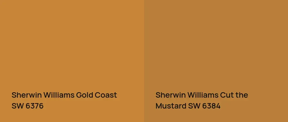 Sherwin Williams Gold Coast SW 6376 vs Sherwin Williams Cut the Mustard SW 6384