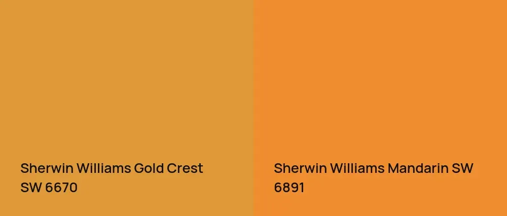 Sherwin Williams Gold Crest SW 6670 vs Sherwin Williams Mandarin SW 6891