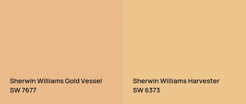 Sherwin Williams Gold Vessel SW 7677 vs Sherwin Williams Harvester SW 6373