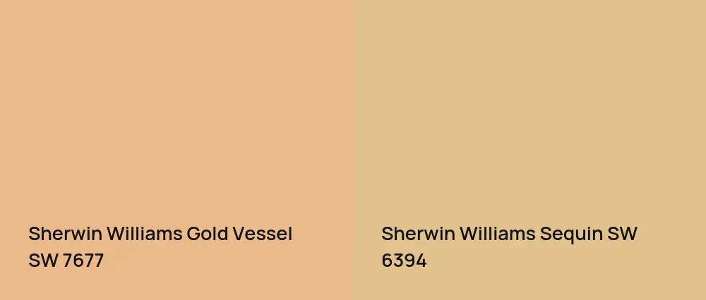 Sherwin Williams Gold Vessel SW 7677 vs Sherwin Williams Sequin SW 6394