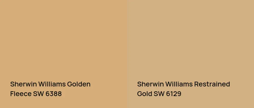 Sherwin Williams Golden Fleece SW 6388 vs Sherwin Williams Restrained Gold SW 6129
