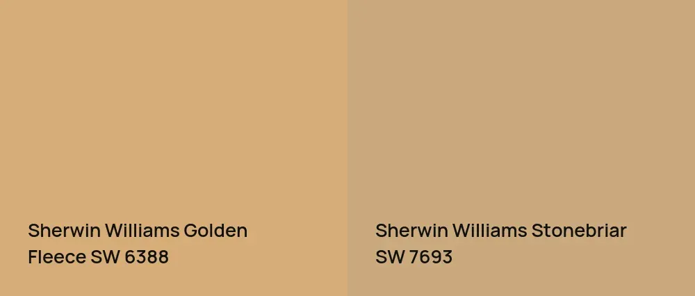 Sherwin Williams Golden Fleece SW 6388 vs Sherwin Williams Stonebriar SW 7693