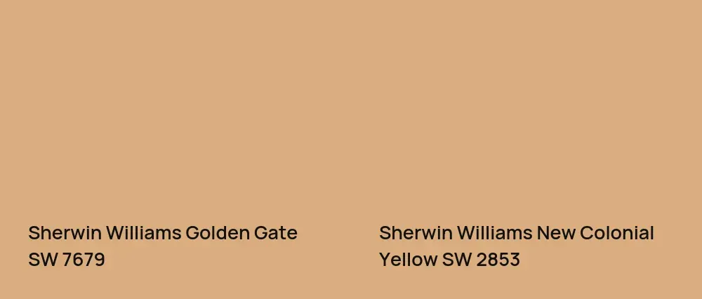 Sherwin Williams Golden Gate SW 7679 vs Sherwin Williams New Colonial Yellow SW 2853