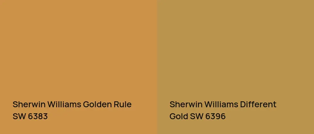 Sherwin Williams Golden Rule SW 6383 vs Sherwin Williams Different Gold SW 6396
