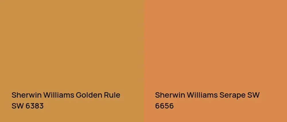 Sherwin Williams Golden Rule SW 6383 vs Sherwin Williams Serape SW 6656