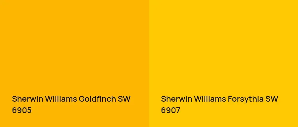 Sherwin Williams Goldfinch SW 6905 vs Sherwin Williams Forsythia SW 6907