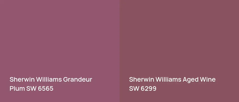 Sherwin Williams Grandeur Plum SW 6565 vs Sherwin Williams Aged Wine SW 6299