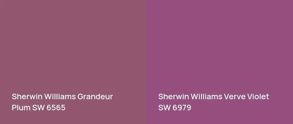 Sherwin Williams Grandeur Plum SW 6565 vs Sherwin Williams Verve Violet SW 6979