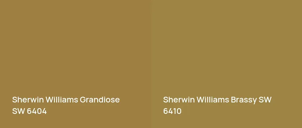 Sherwin Williams Grandiose SW 6404 vs Sherwin Williams Brassy SW 6410