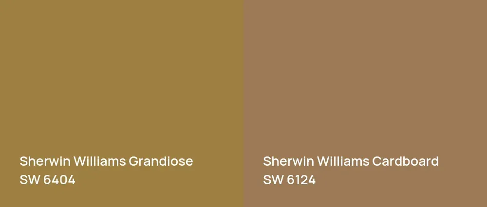 Sherwin Williams Grandiose SW 6404 vs Sherwin Williams Cardboard SW 6124