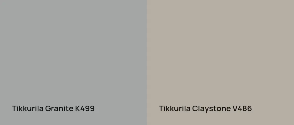 Tikkurila Granite K499 vs Tikkurila Claystone V486