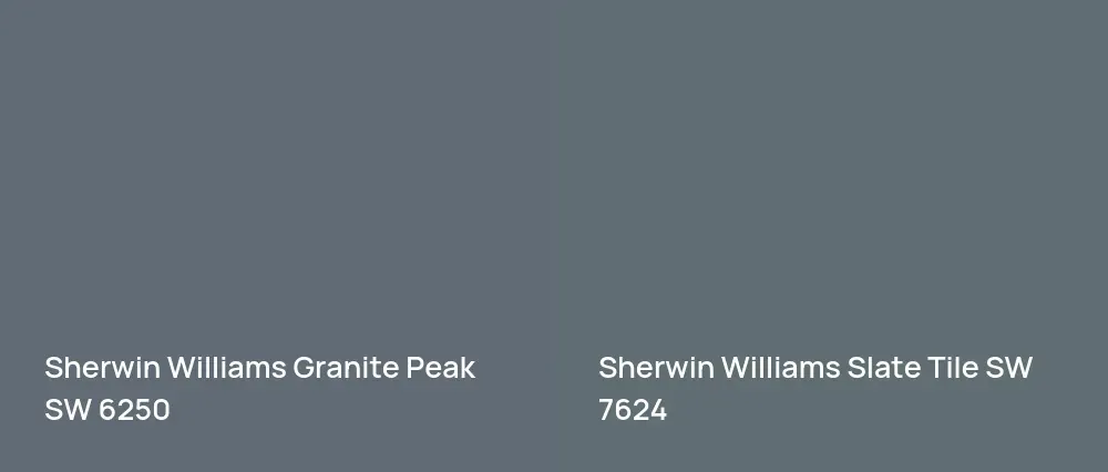 Sherwin Williams Granite Peak SW 6250 vs Sherwin Williams Slate Tile SW 7624