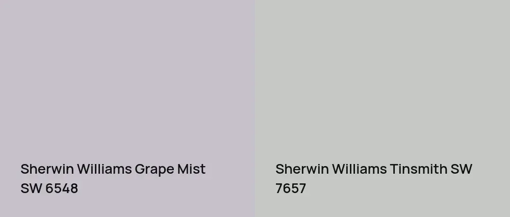 Sherwin Williams Grape Mist SW 6548 vs Sherwin Williams Tinsmith SW 7657