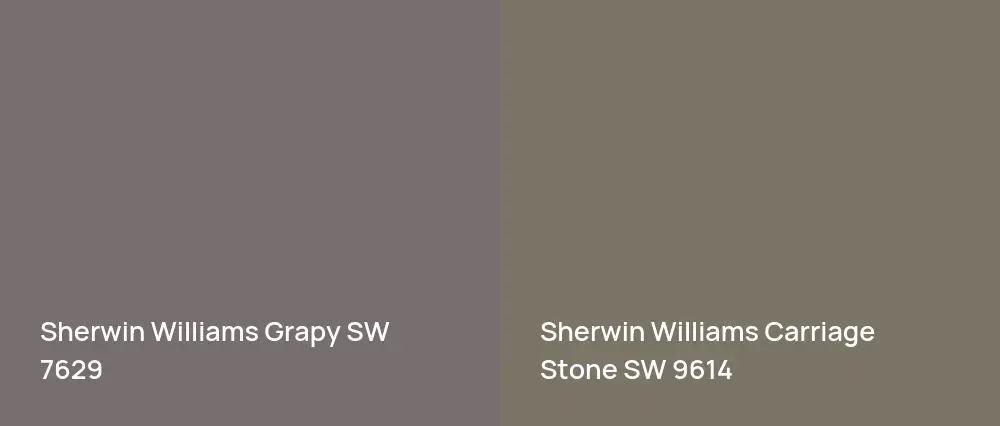 Sherwin Williams Grapy SW 7629 vs Sherwin Williams Carriage Stone SW 9614