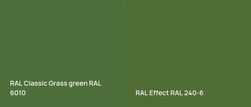RAL Classic  Grass green RAL 6010 vs RAL Effect  RAL 240-6
