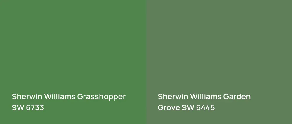 Sherwin Williams Grasshopper SW 6733 vs Sherwin Williams Garden Grove SW 6445