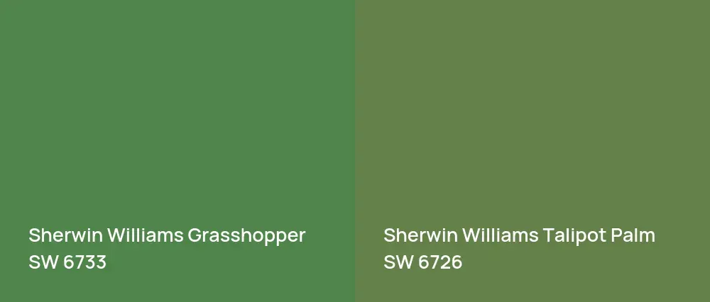 Sherwin Williams Grasshopper SW 6733 vs Sherwin Williams Talipot Palm SW 6726