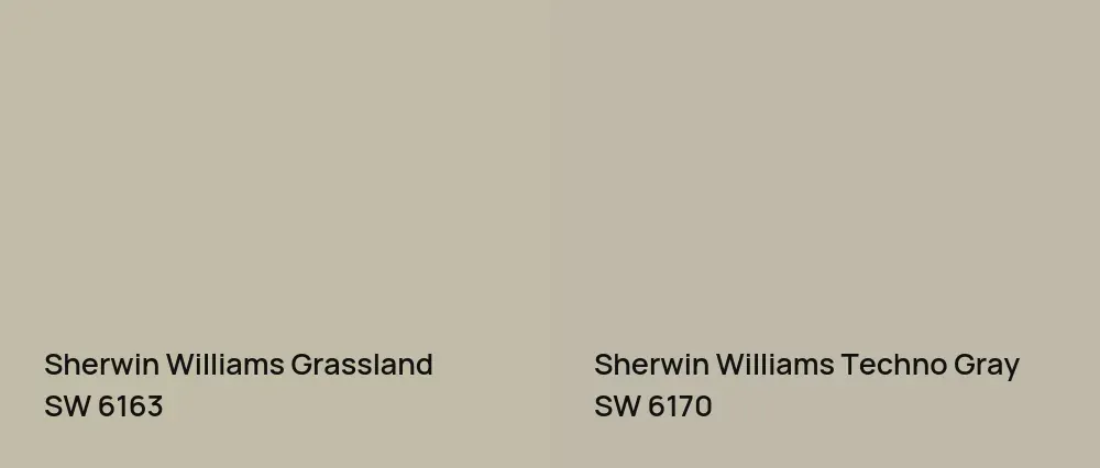 Sherwin Williams Grassland SW 6163 vs Sherwin Williams Techno Gray SW 6170