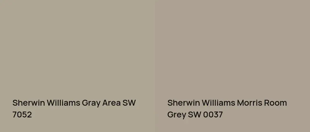Sherwin Williams Gray Area SW 7052 vs Sherwin Williams Morris Room Grey SW 0037