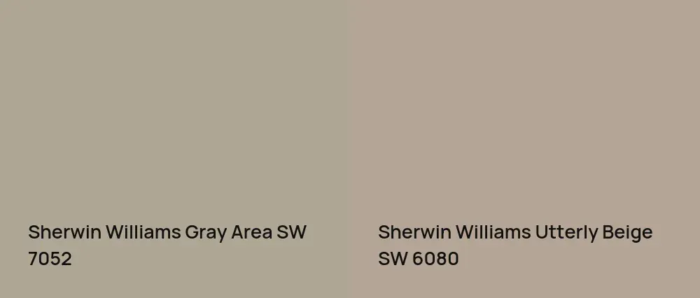 Sherwin Williams Gray Area SW 7052 vs Sherwin Williams Utterly Beige SW 6080